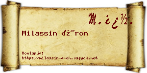 Milassin Áron névjegykártya